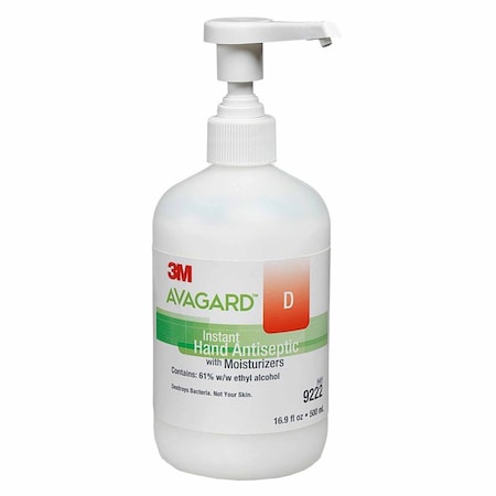 3M Avagard D Hand Sanitizer 16 oz. Ethyl Alcohol Gel Pump Bottle, 12PK 9222